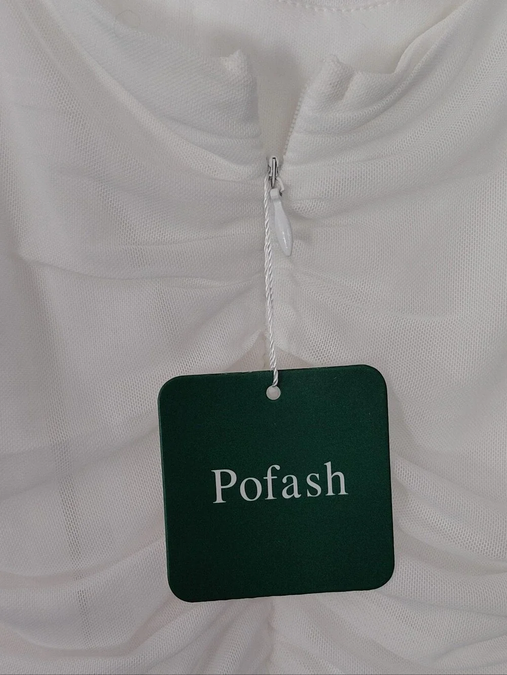 Pofash White Ruched Bodycon Bridal Bachelorette Club Party Dress NWT XS